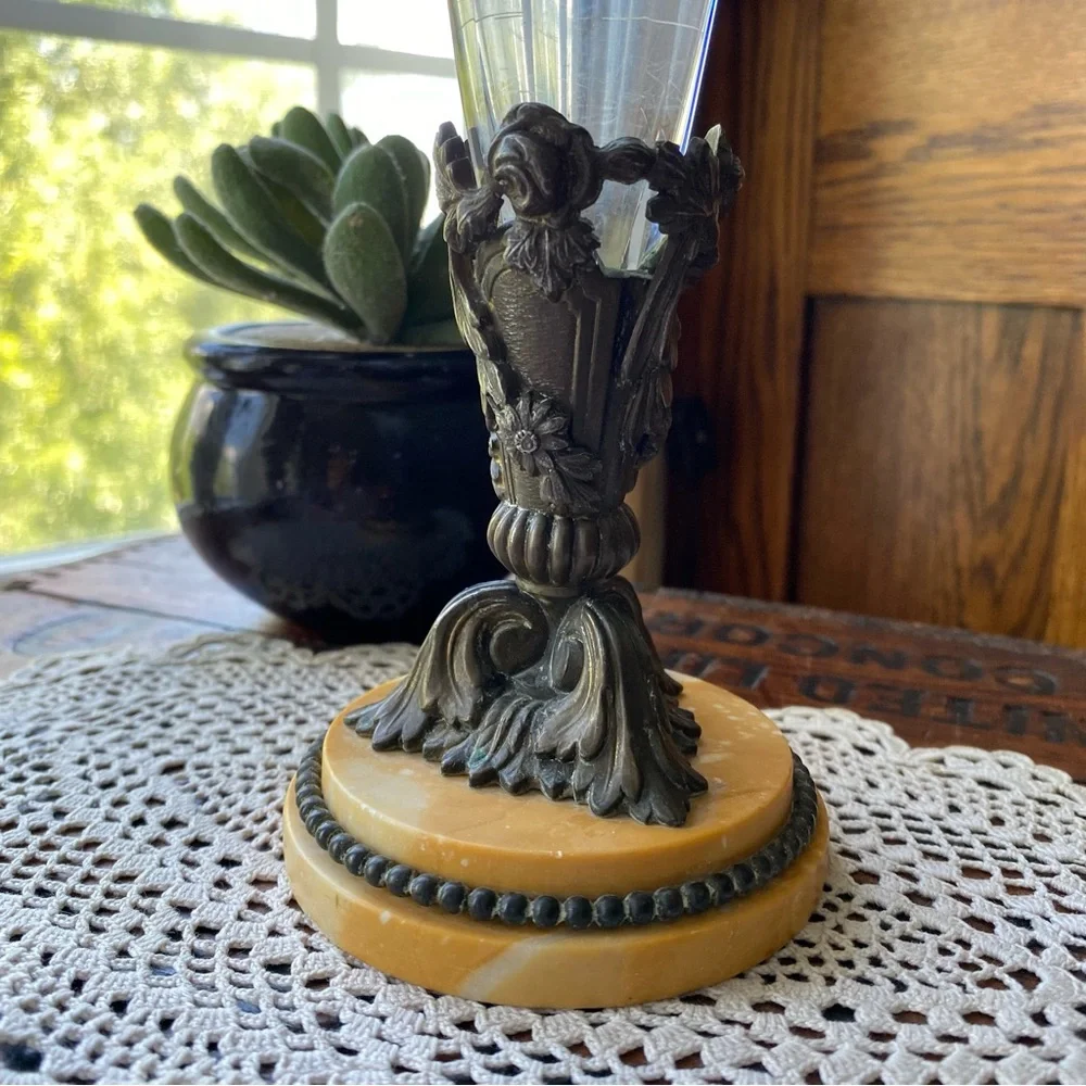 Vintage Victorian Crystal Flower Vase